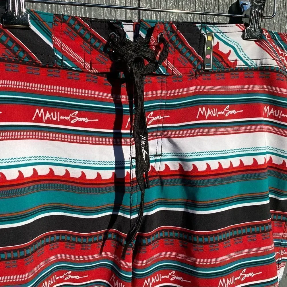 Maui And Sons Black Shark Swim Trunks